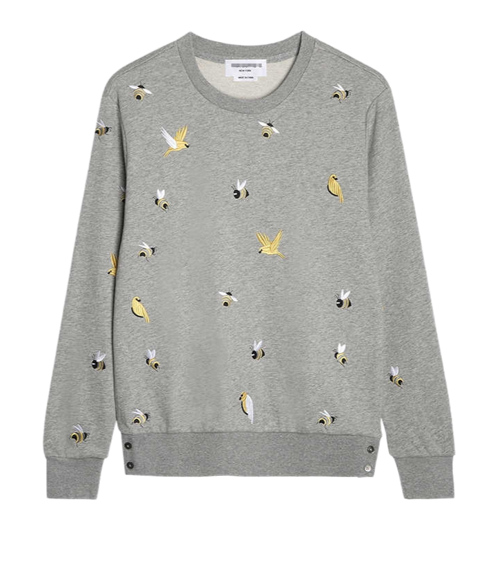 Premium 100% Cotton Embroidered Zip - Up Hoodie - Full - Zip Hooded Sweatshirt | Thom Browne