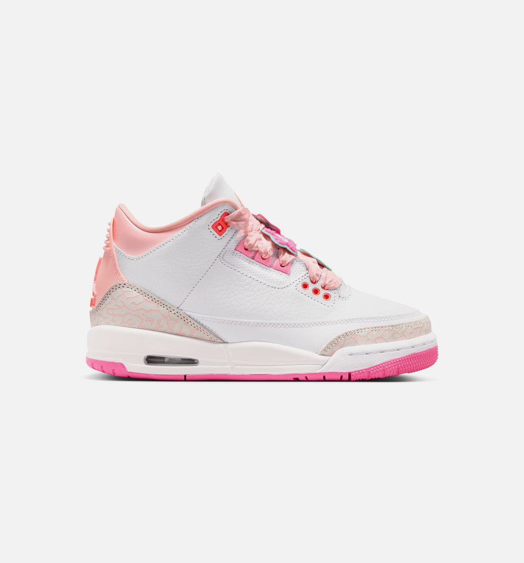 Air Jordan 3 Retro Spring Flowers | Grade School Lifestyle Shoe | Pearl Pink/Pink Bloom/Pink Glaze/Hyper Crimson