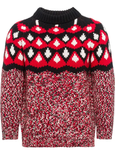 Prada patterned jacquard knit jumper