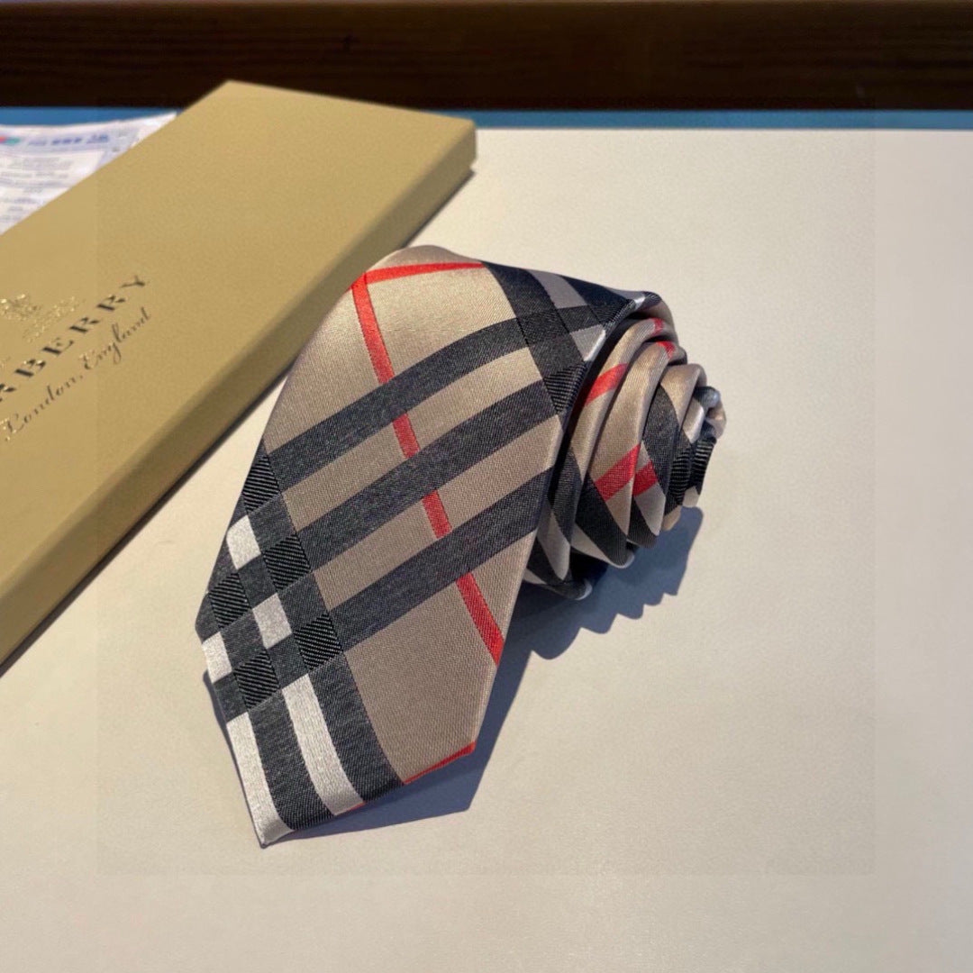 Burberry Style Men's Classic Check Silk Tie