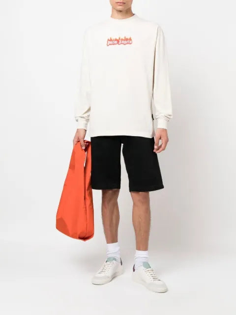 Palm Angels logo-print crew neck sweatshirt