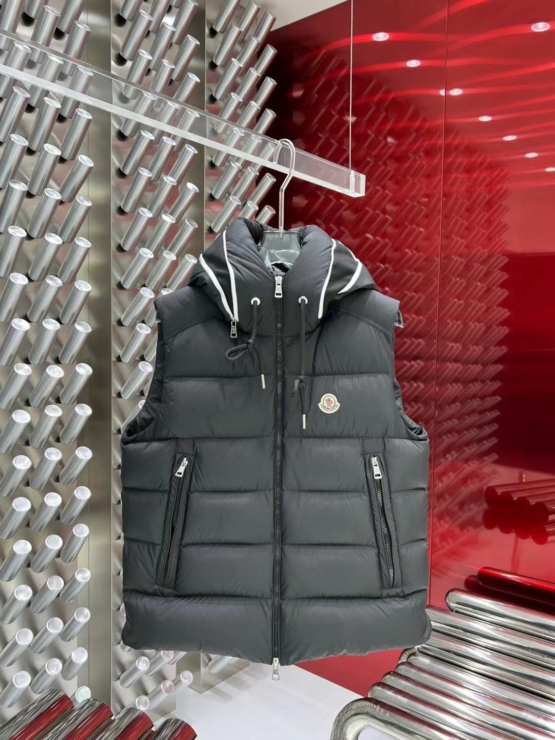 Canada Goose Black Down Jacket with White Contrast Trim
