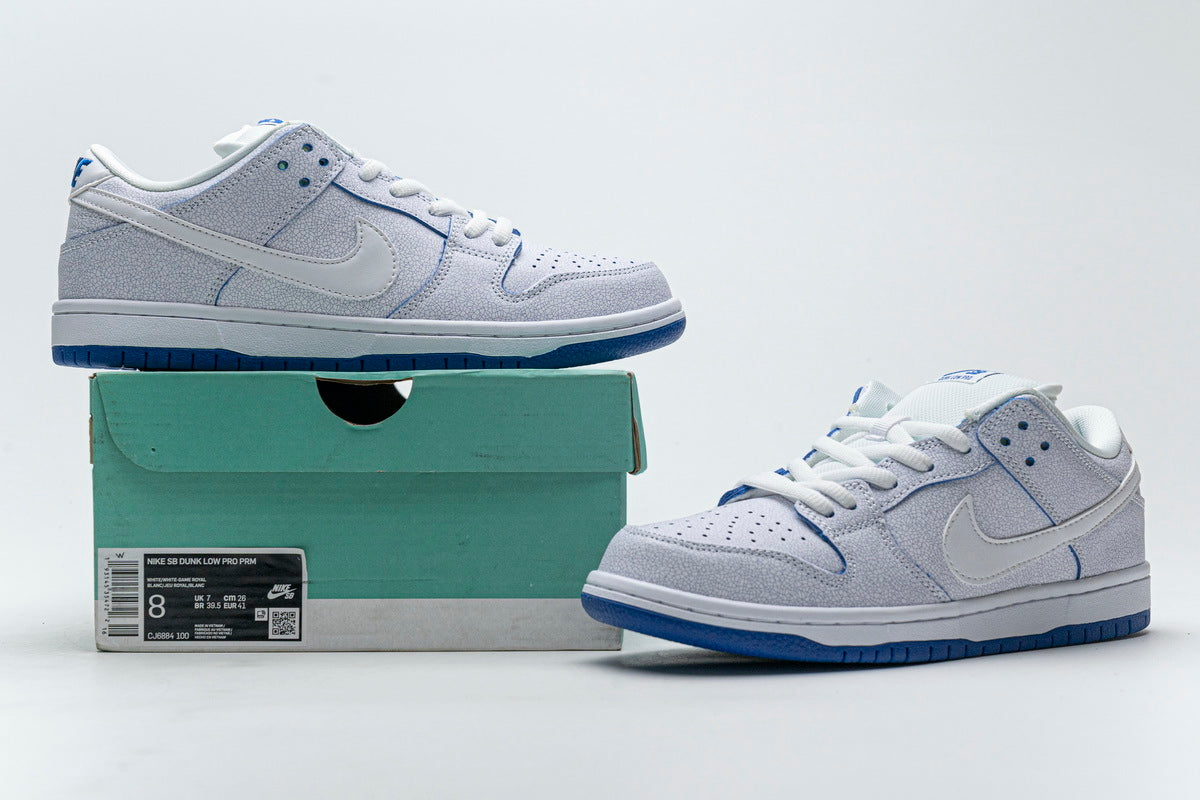 Nike SB Dunk Low Premium White Game Royal Reps Sneaker CJ6884-100