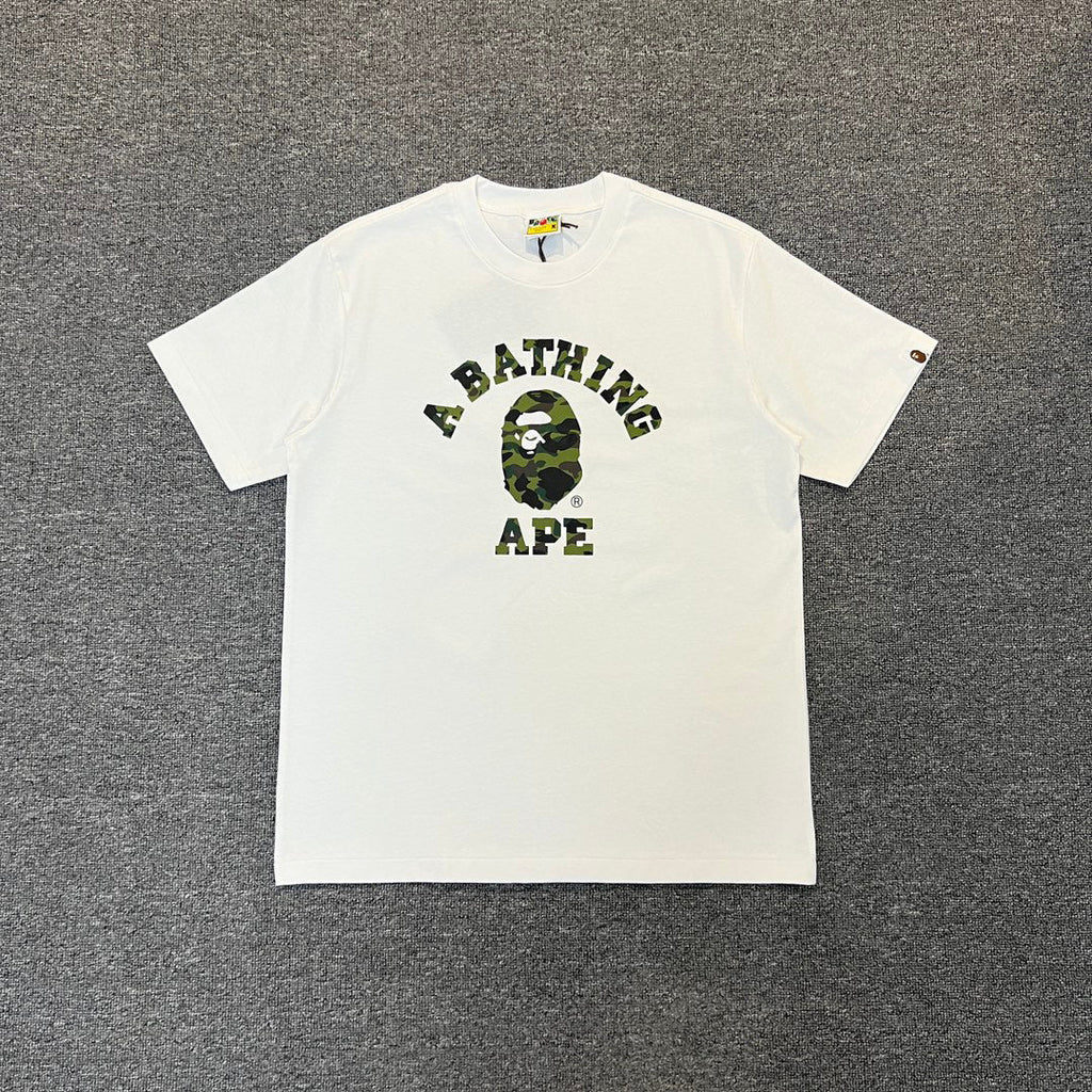 BAPE College Logo Yellow & Green Camo Oversized Unisex T-Shirt