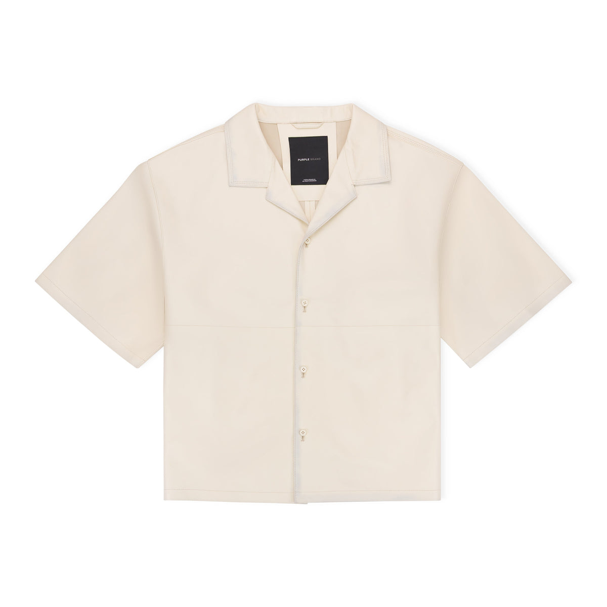 Antique White Leather Short Sleeve Shirt