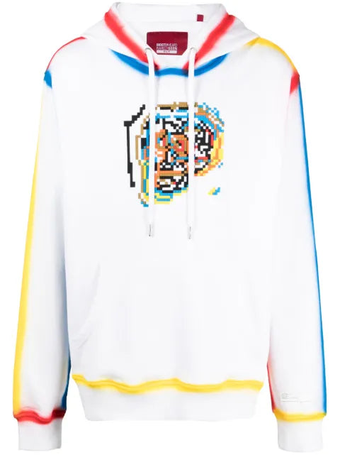 Mostly Heard Rarely Seen 8-Bit Skull Blowing graphic-print cotton hoodie