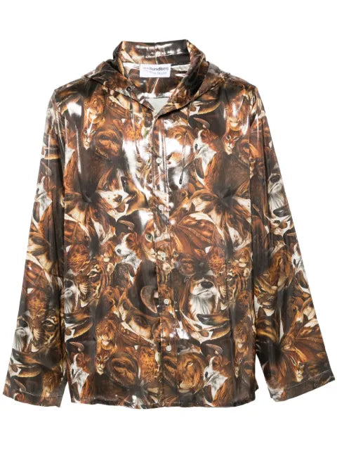 Acne Studios graphic-print hooded lightweight jacket