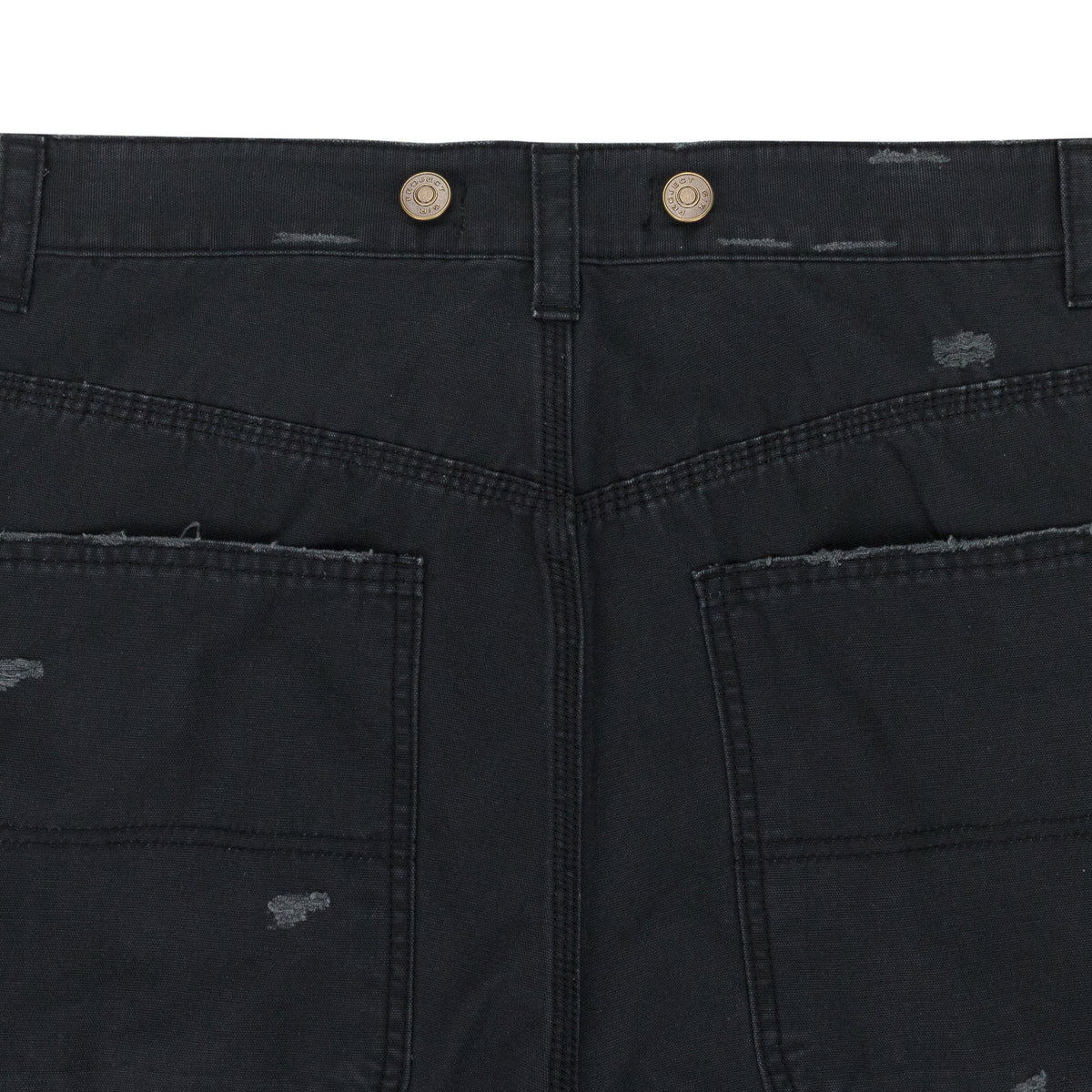 BLACK DISTRESSED PATCH WORK SWEATPANTS