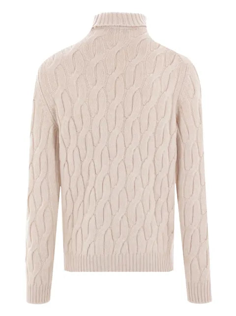 Zanone roll-neck cable-knit jumper