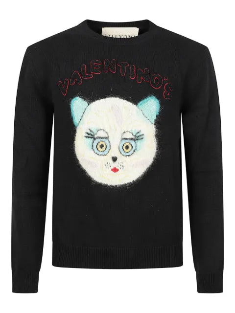 Valentino Garavani intarsia-knit cat-motif sweater