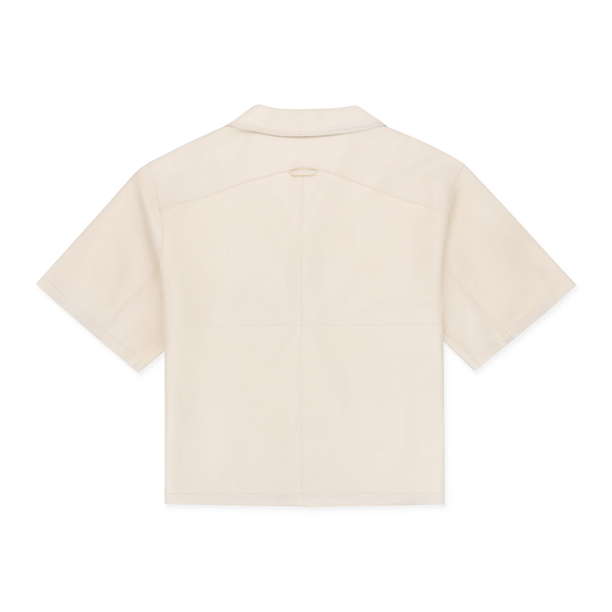 Antique White Leather Short Sleeve Shirt