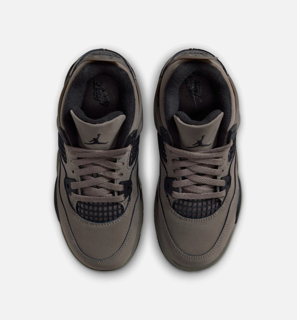 Air Jordan 4 Retro Cave Stone and Black Preschool Lifestyle Shoe