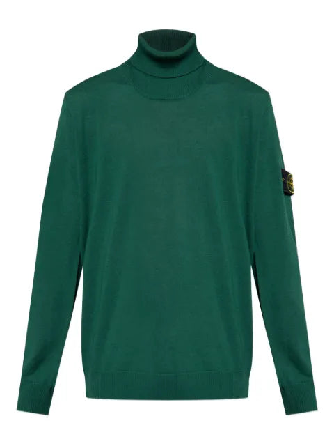 Stone Island roll-neck patch-pocket sweater