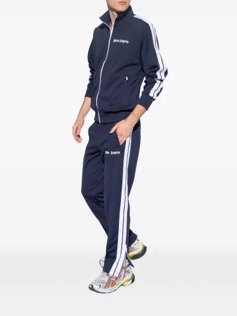 Palm Angels logo-print full-zip sweatshirt