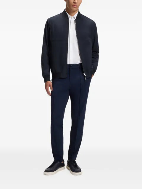 BOSS slim-fit jacket in micro-patterned stretch fabric