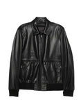 SERGIO MORETTI FIRENZE ribbed-trim leather jacket