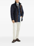 Brunello Cucinelli bonded cashmere beaver cloth field jacket with shearling lining and nappa leather inserts