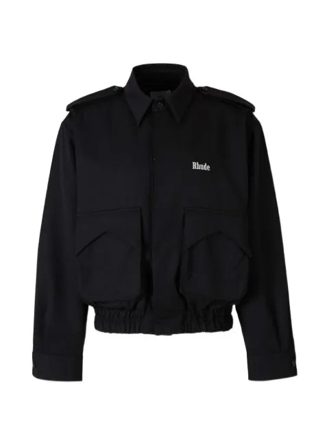 RHUDE logo-embroidered wool jacket