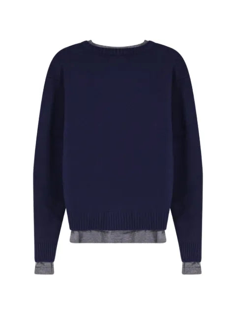 TONYWACK layered-effect ribbed-trim sweater