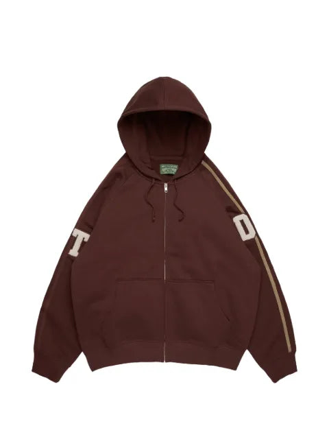 Denim Tears chenille-patch zip-up hoodie
