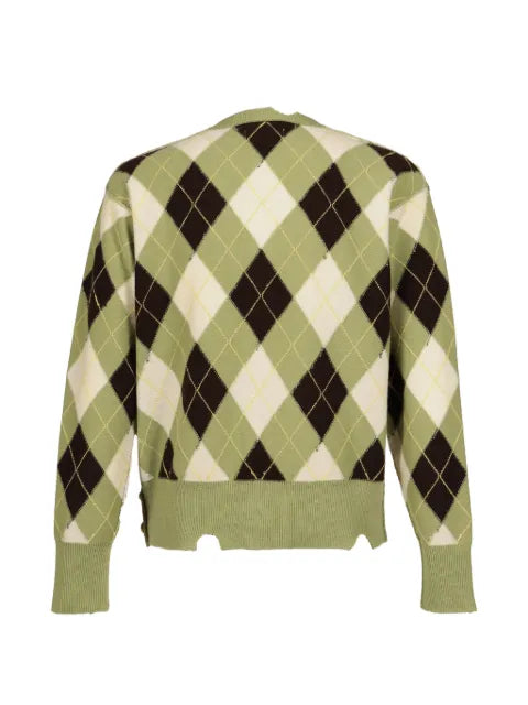 MASU Diamond Scraped distressed cardigan