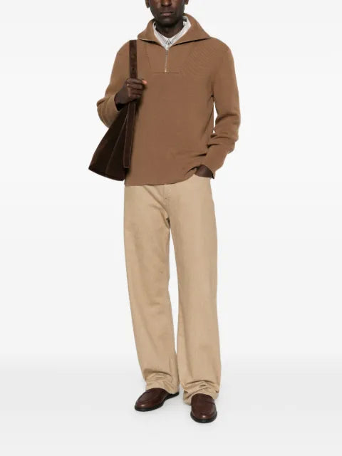Valentino Garavani half-zip ribbed-knit sweater