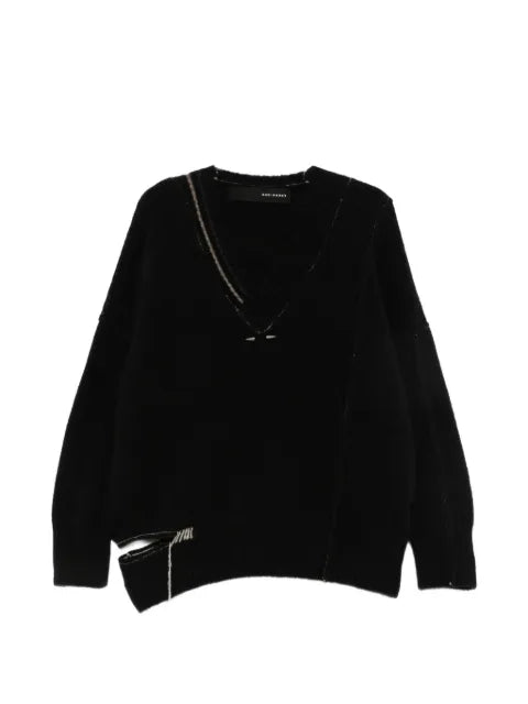 Isabel Benenato V-neck distressed sweater