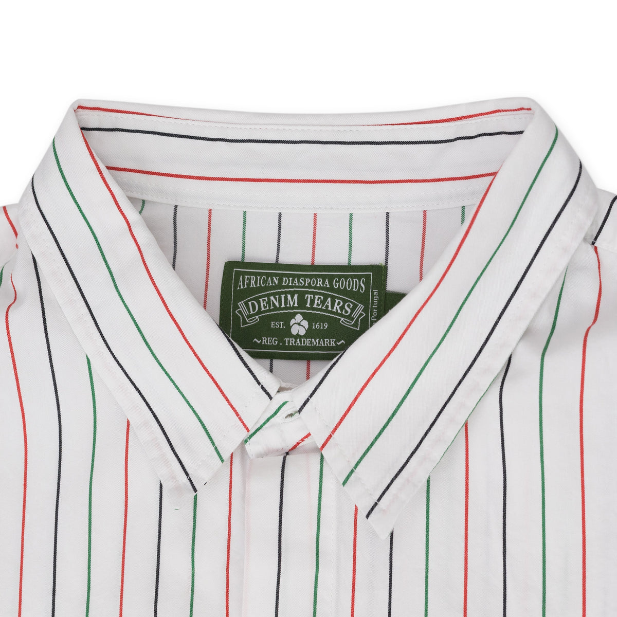 White Pinstripe RBG Button-Up Shirt