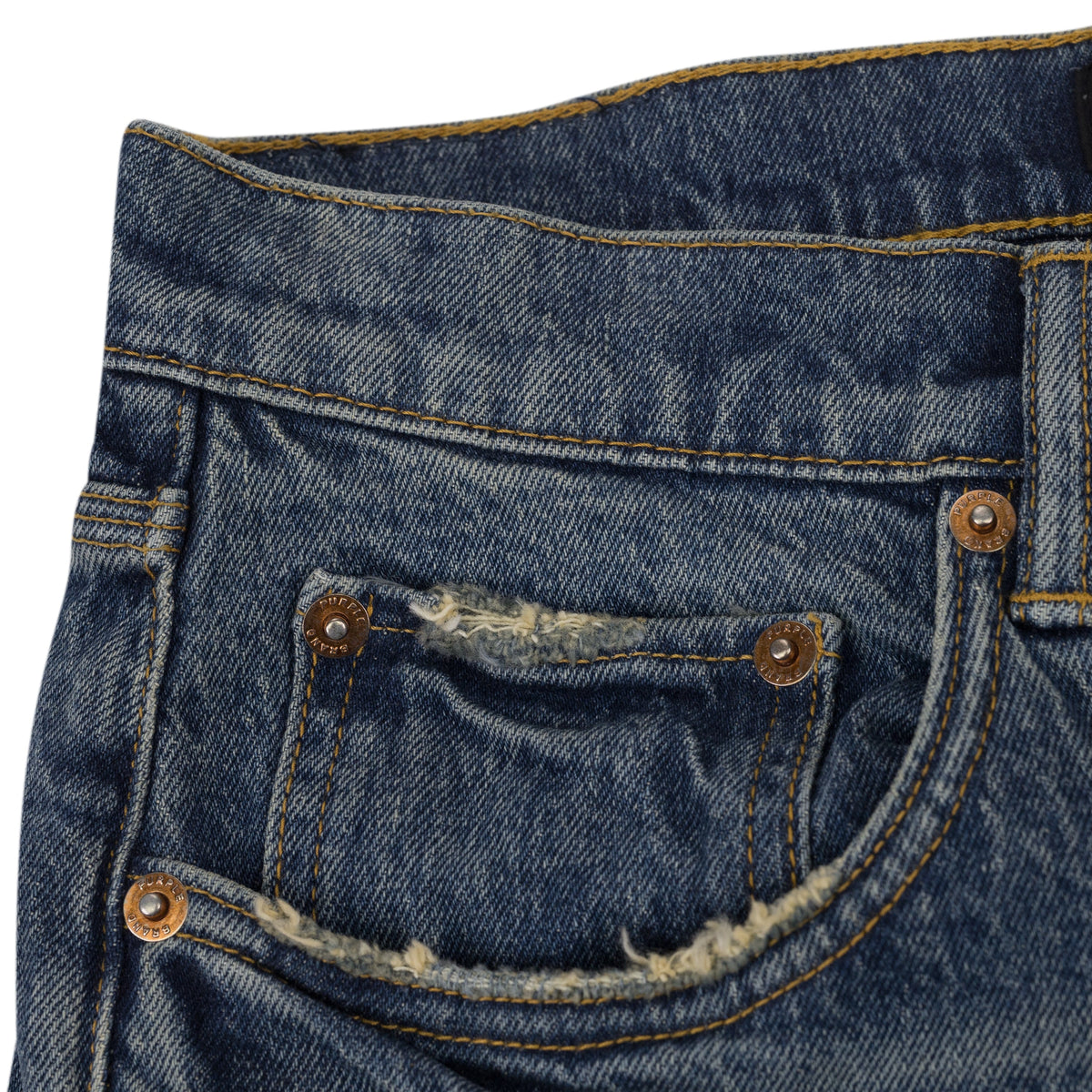 Mid Indigo Vintage Heavy Patch Repair Skinny Jeans