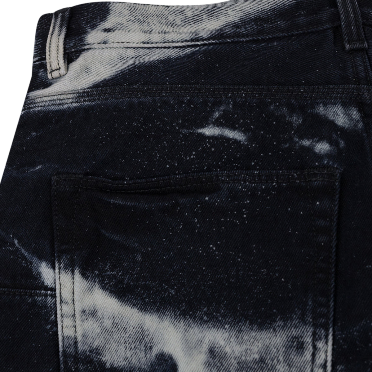 Black Marble Coated Baggy Fit Jeans
