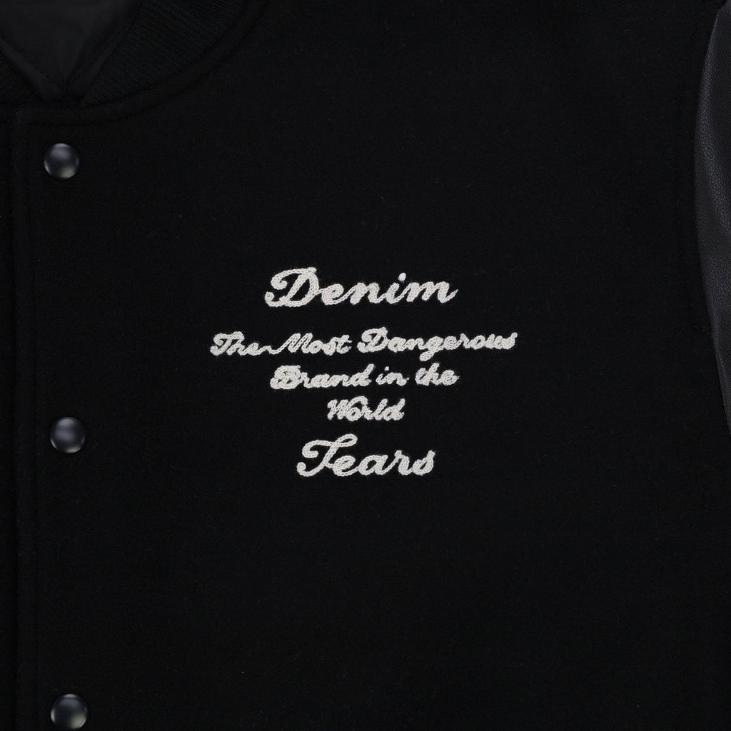 Black Peace Wreath Varsity Jacket