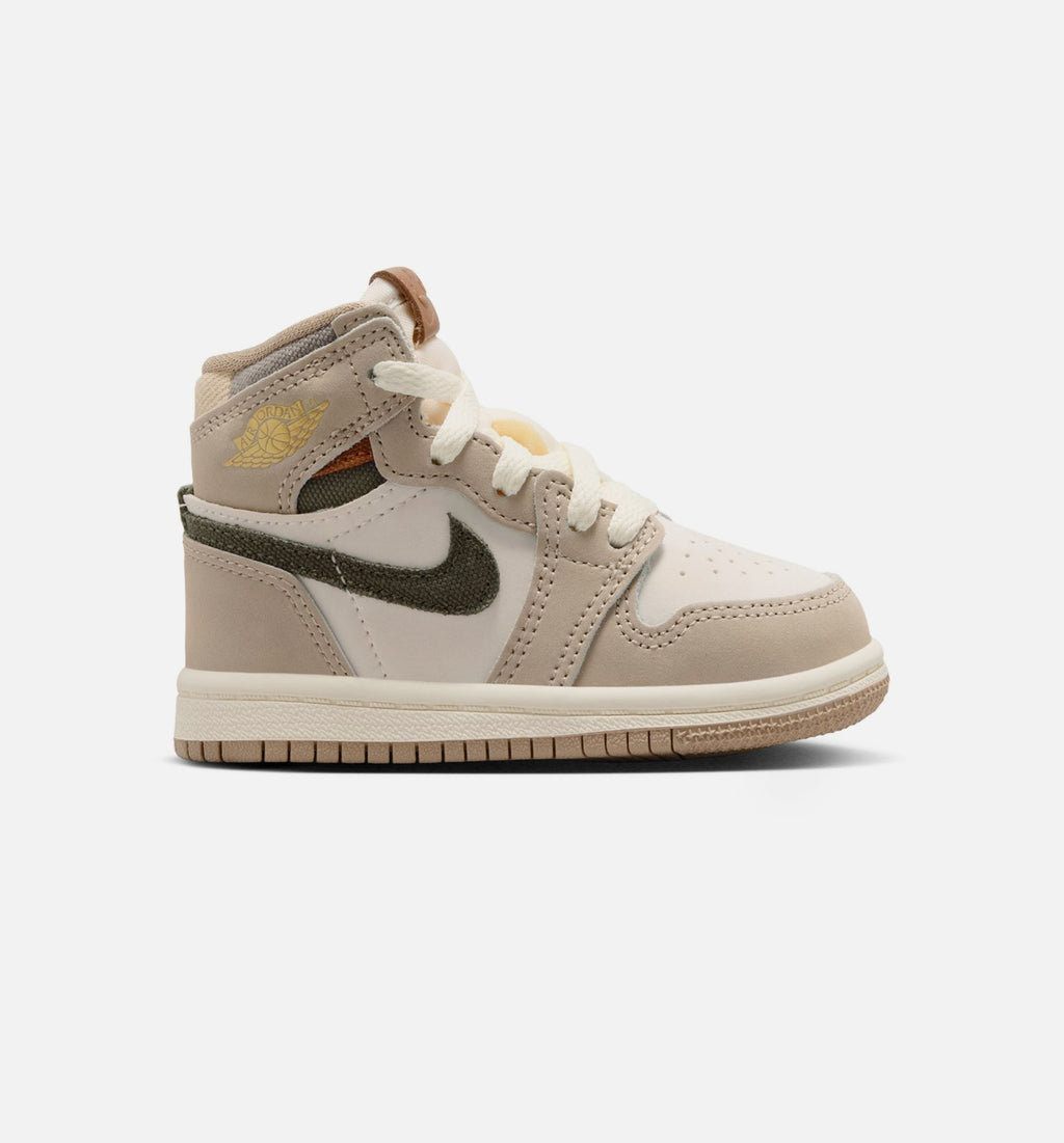 Air Jordan 1 Retro High OG Khaki Infant/Toddler Lifestyle Shoe – Khaki/Sail/Coconut Milk/Cargo Khaki