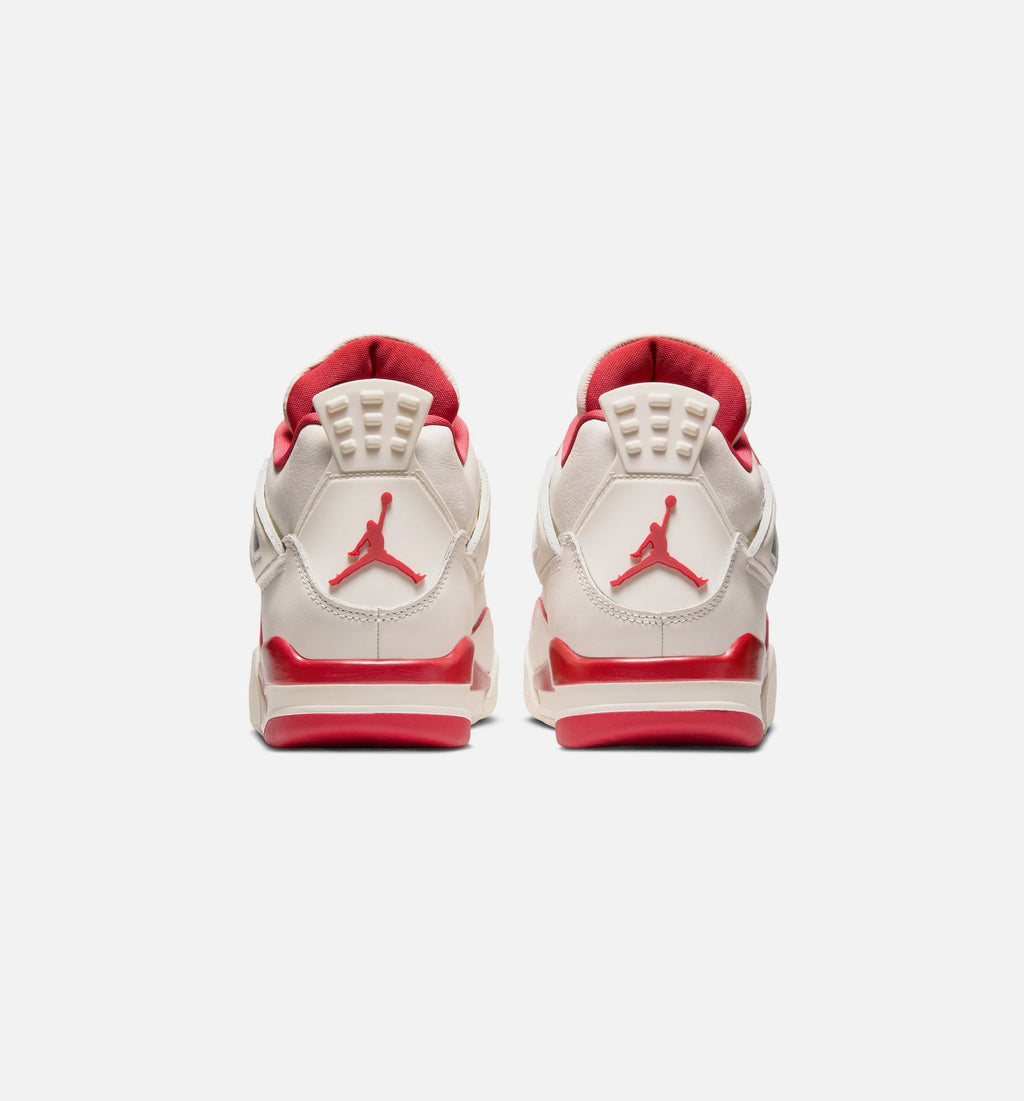 Air Jordan 4 Retro Valentine's Day Women's Sneakers - Pale Ivory / Sierra Red / Tough Red