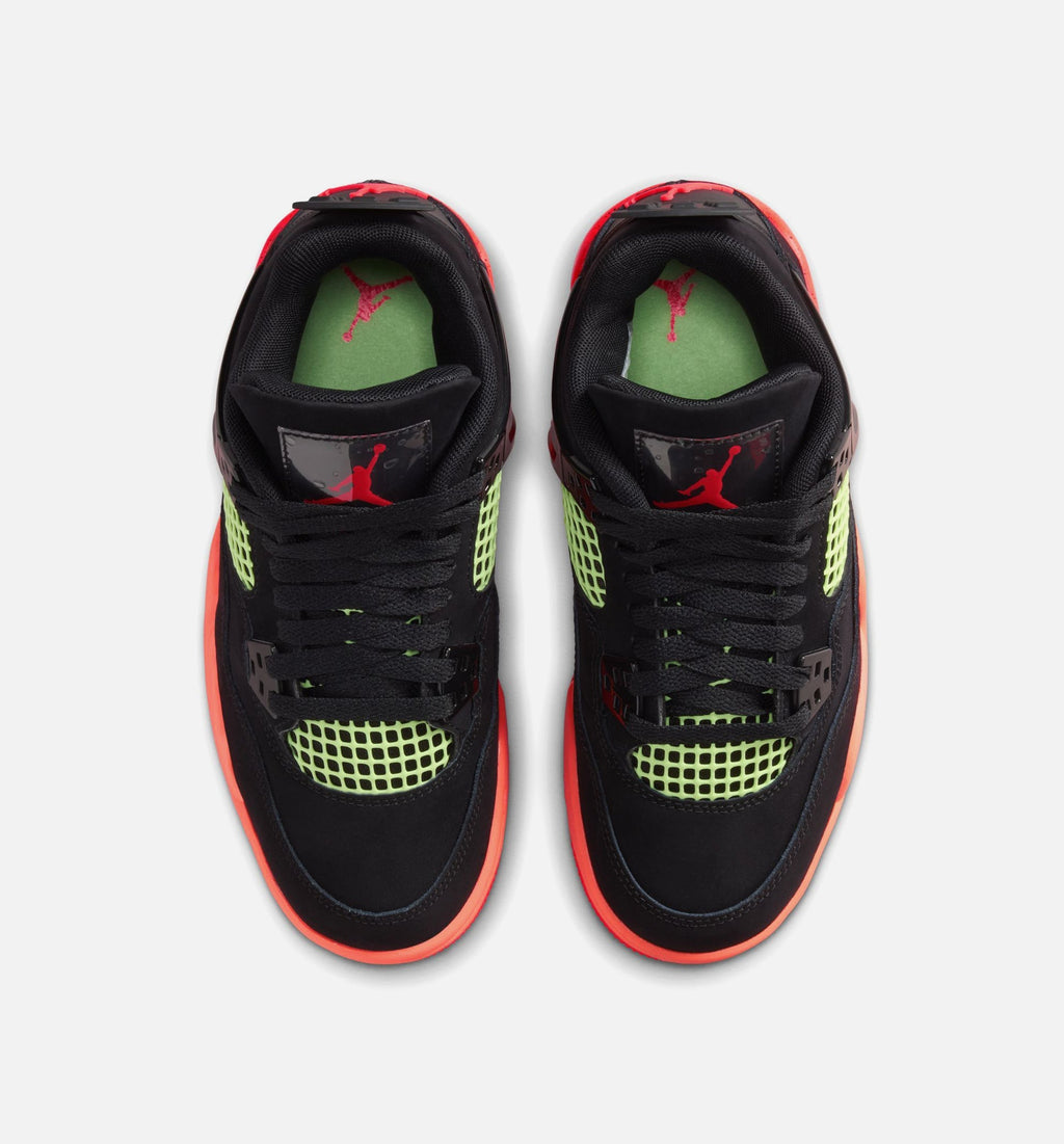 Air Jordan 4 Retro Black Infrared 23 Grade School Shoes - Black Infrared 23 Bright Mango