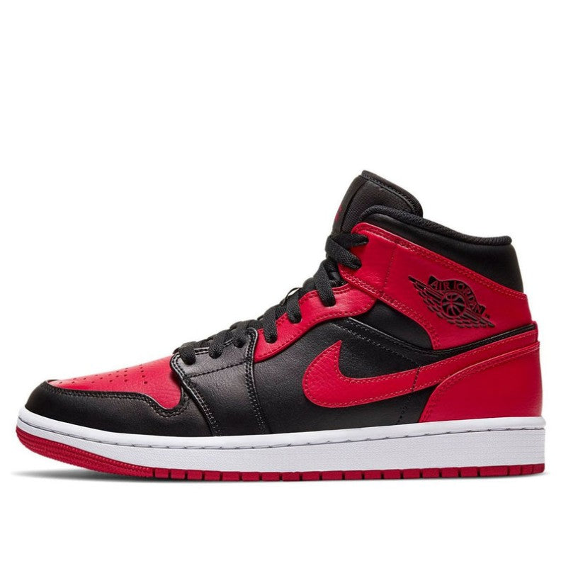 Air Jordan 1 Mid Hyper Royal Black Sneakers | 554724-077