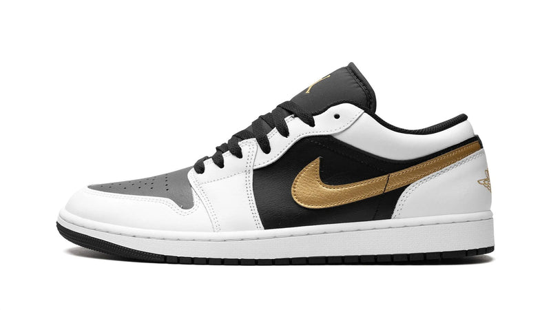 Air Jordan 1 Low 'Gold Swoosh' – White & Metallic Gold AJ1 Low with Premium Swoosh Detail & Clean Elevated Versatility