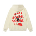 Anti Social Social Club Spider Red Logo Cream Hoodie
