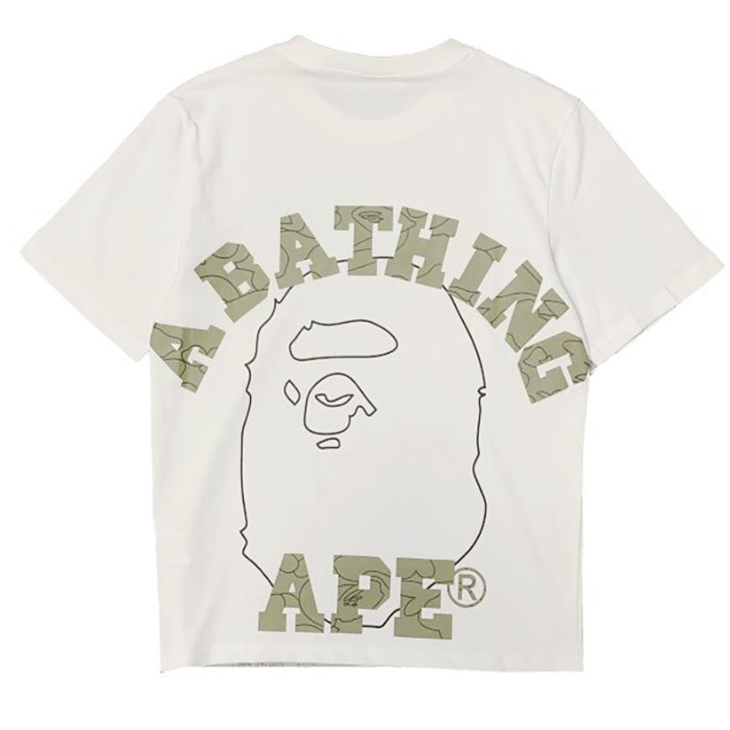 BAPE Outline College Ape Head Men's T-Shirt - White