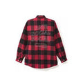 Anti Social Social Club Red Black Plaid Outline Logo Flannel Shirt