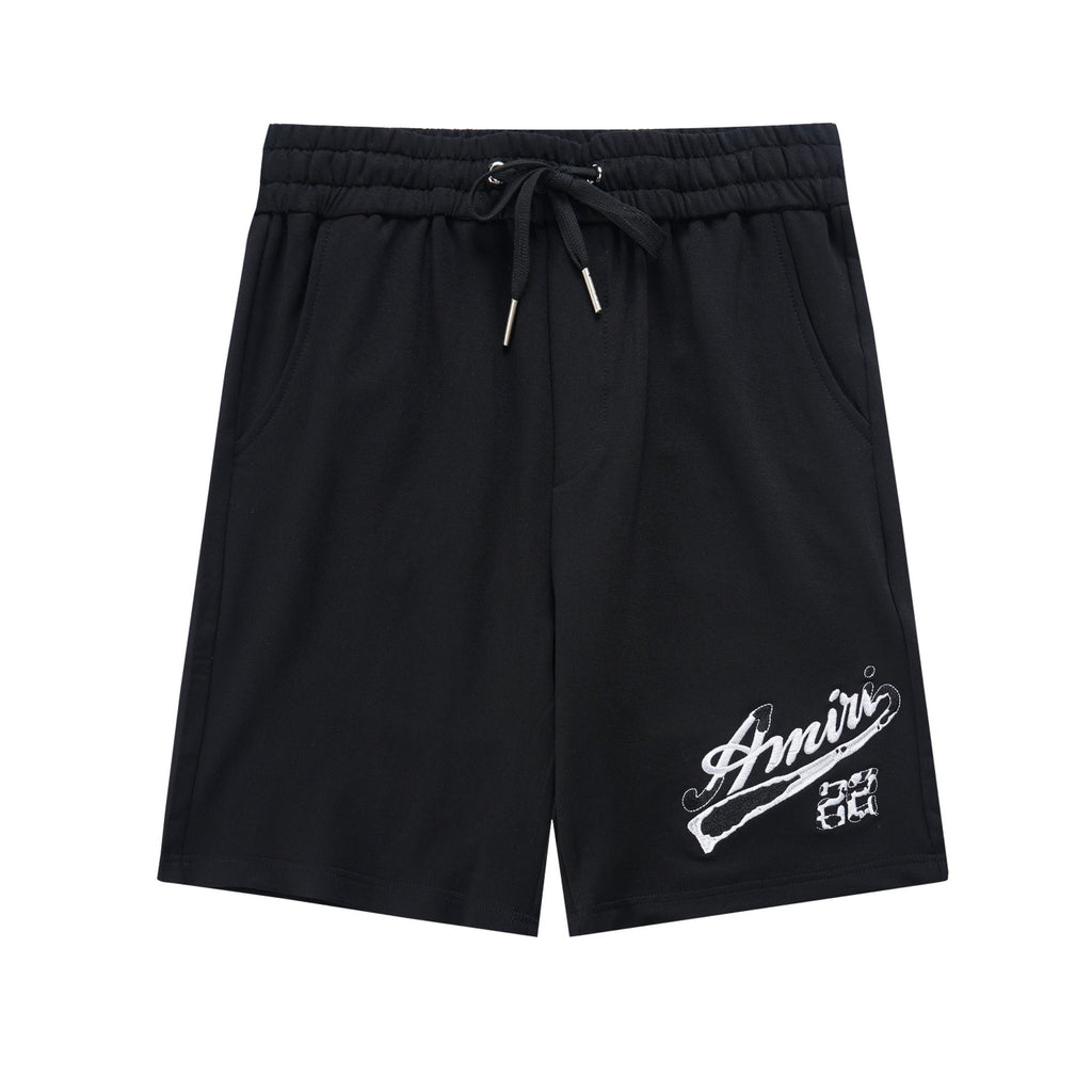 Amiri Paisley Leopard Letter Drawstring Sweat Shorts Streetwear