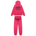 Sp5der Pink Spiderweb Graphic Hoodie & Sweatpants Matching Set