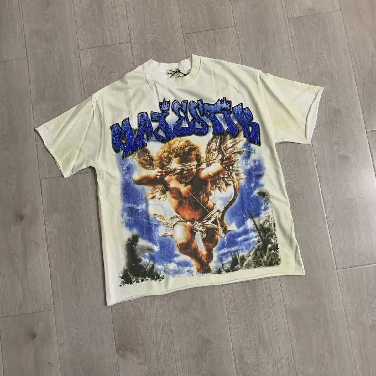 MAJESTIK Baby Angel Cherub Graphic T-Shirt