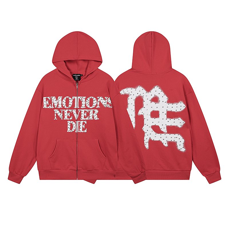 MIXED EMOTION Back Graphic Zip Hoodie