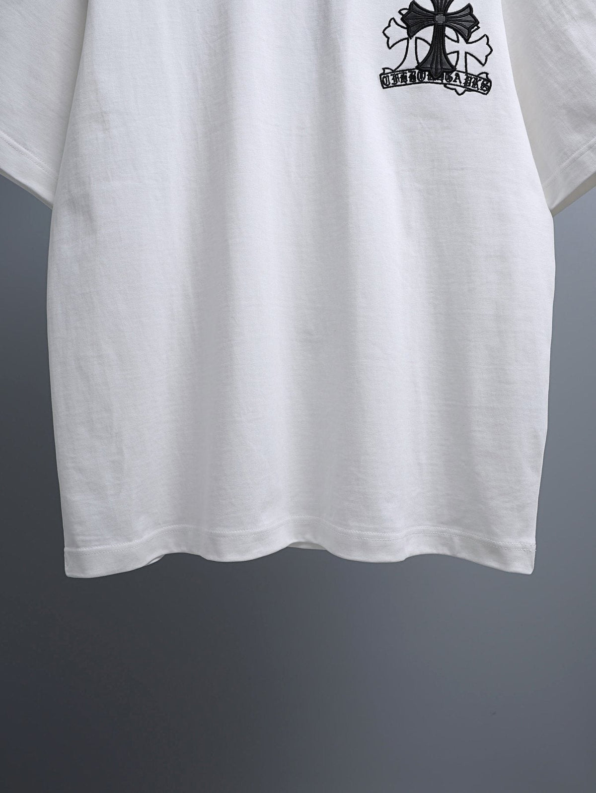Chrome Hearts Cross & Floral Embroidered T-Shirt