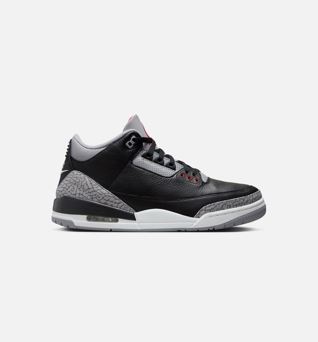 Air Jordan 3 Retro Black Cement Men's Lifestyle Shoes - Black/Fire Red/Cement Grey/Summit White