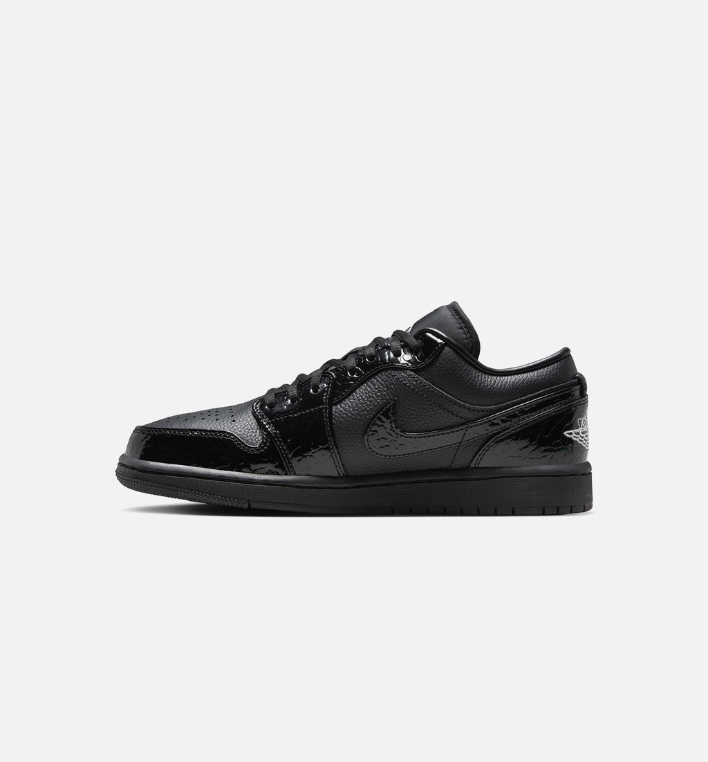 Air Jordan 1 Low Patent Elephant Women's – Black/White/Metallic Silver