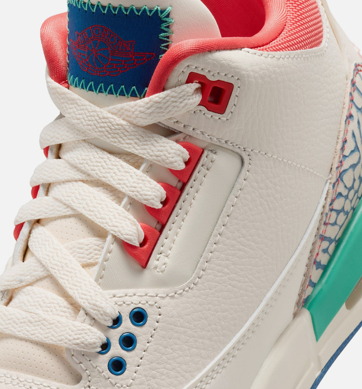 Air Jordan 3 Retro Play Your Way | Grade School Lifestyle Shoe | Chalk/Crossover Red/True Blue/Kinetic Green