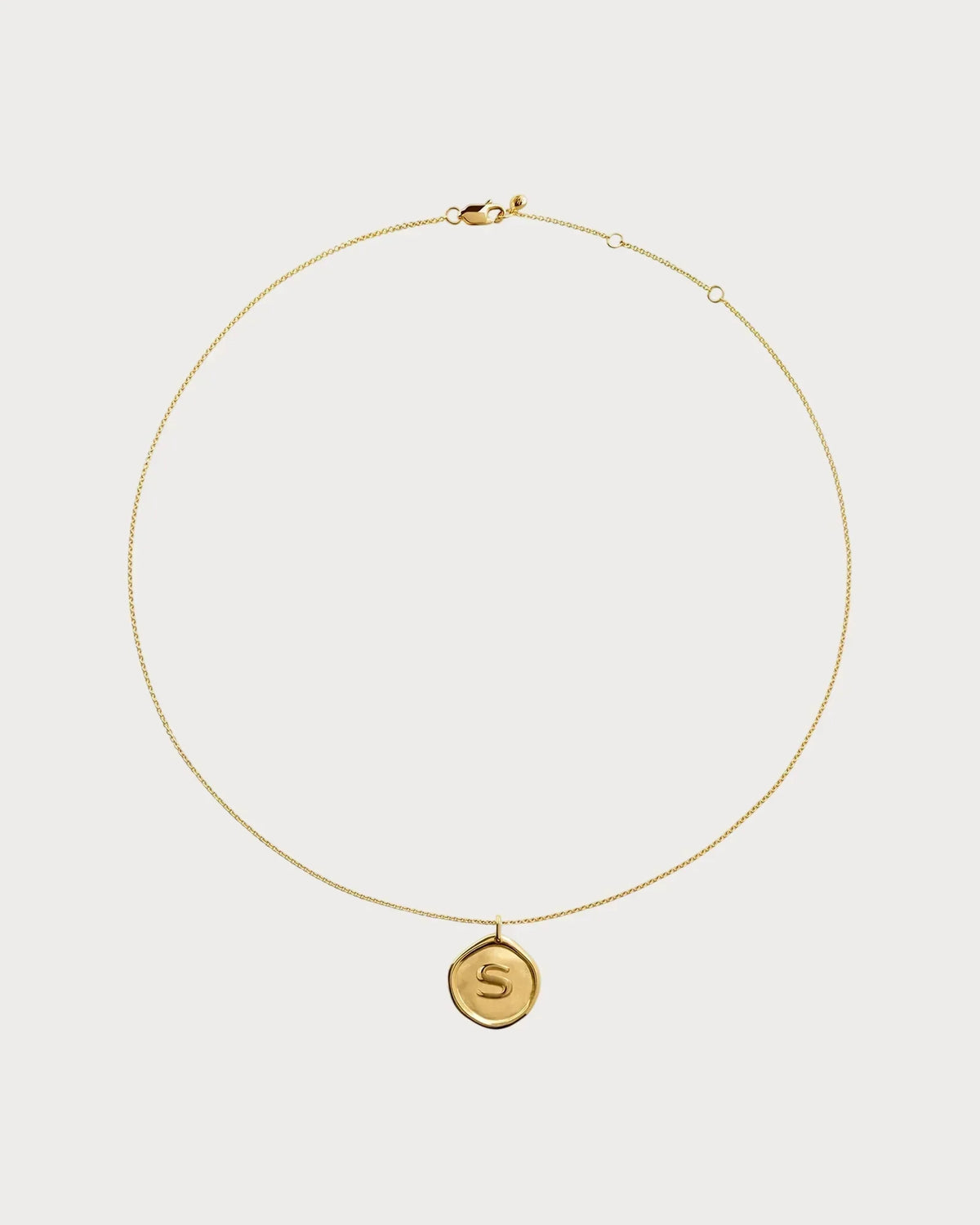 MONICA VINADER Initial S Stamp 18ct Yellow Gold Vermeil Necklace(Gold)