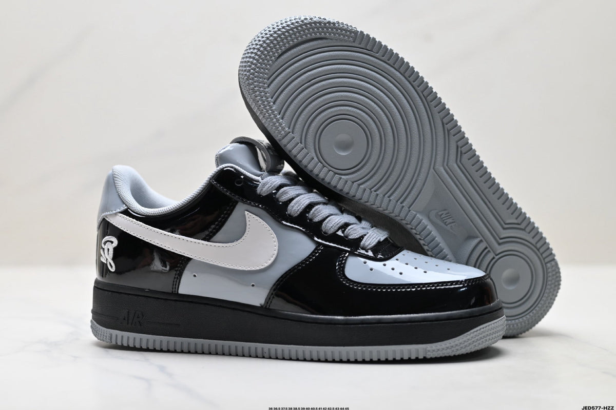 Nike Air Force 1 Low Black White Gray Unisex Sneakers Style 25