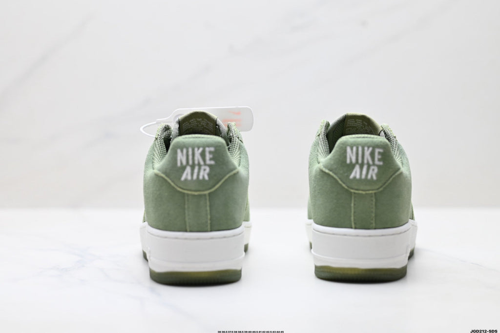 Nike Air Force 1 Low Sage Green Suede Look Unisex Sneakers Style 08